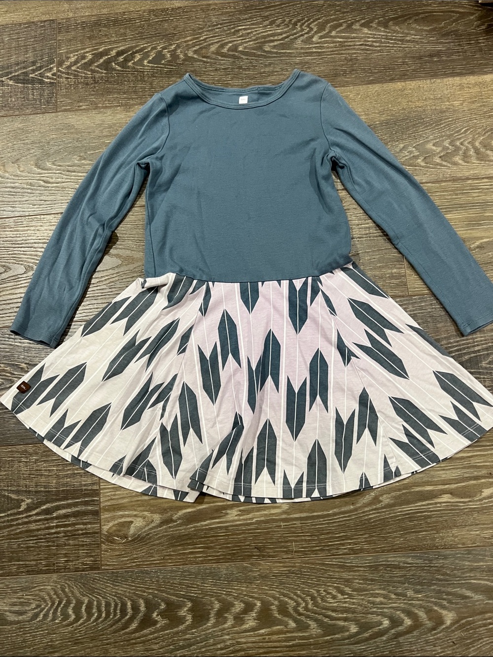 Tea Collection Girls Long Sleeve Top in Teal Blue